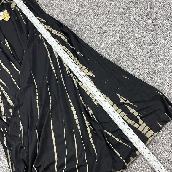 La Luna Loca Vest Womens Medium Felina Tie Dye Lagenlook Bohemian Black - Picture 9 of 10